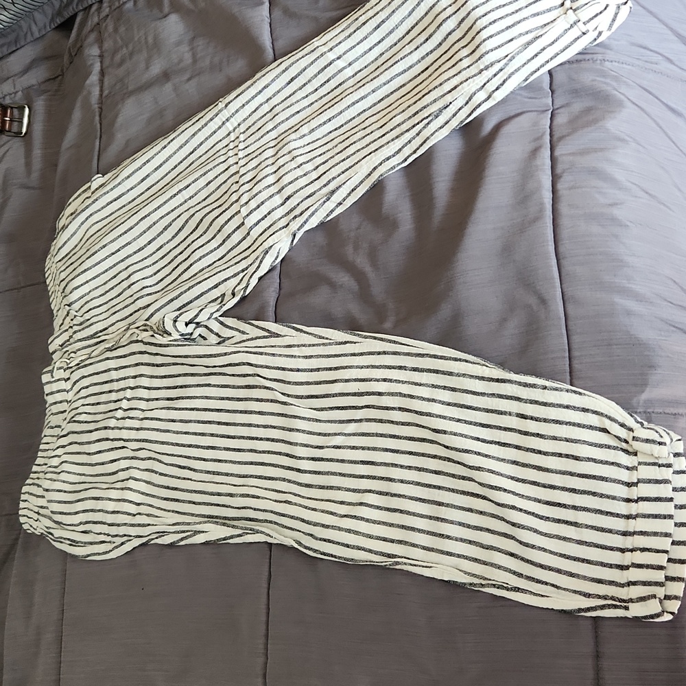 Striped linen pants